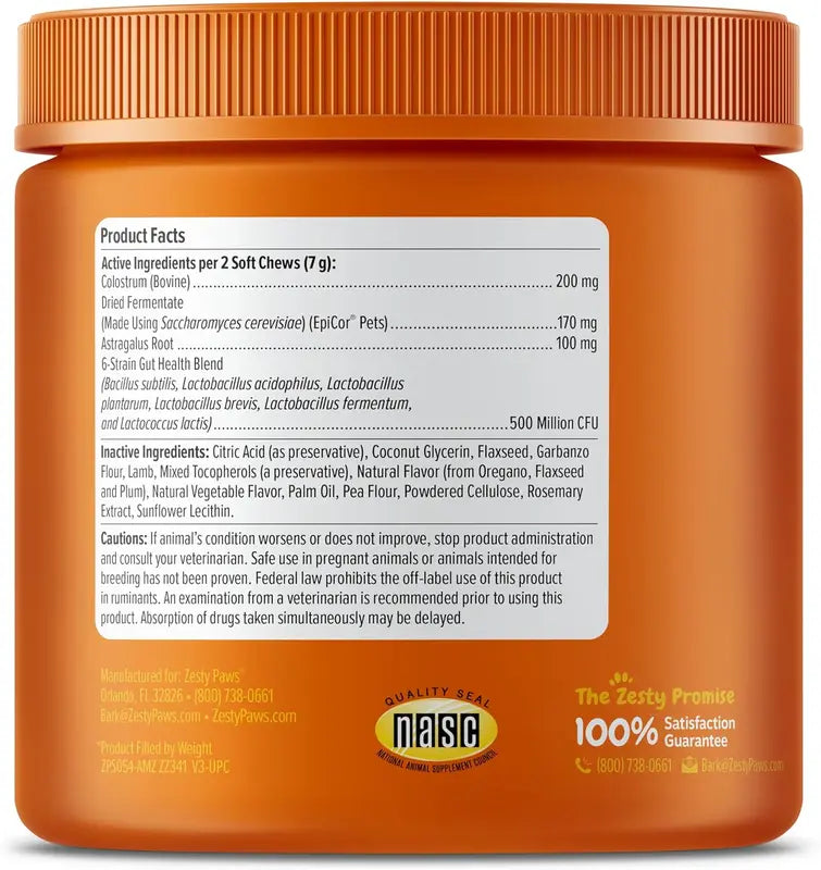 Zesty Paws Allergy & Immune Bites, Soft Chews Treats for Dogs’ Gut & Immune Health