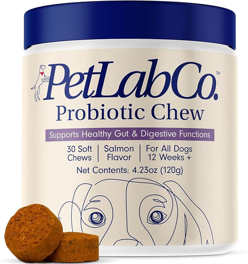 Dog Probiotic Soft Chews – Digestive, Gut & Allergy Support | Salmon Flavor (30 Count)