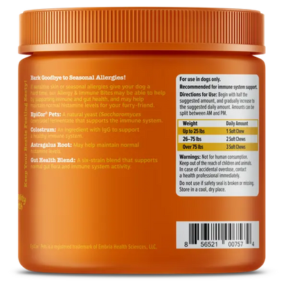 Zesty Paws Allergy & Immune Bites, Soft Chews Treats for Dogs’ Gut & Immune Health